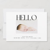 hallo | modern, zwart-wit-minimalistisch aankondiging (Voorkant)
