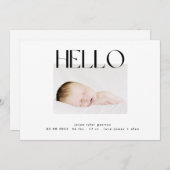 hallo | modern, zwart-wit-minimalistisch aankondiging (Voorkant / Achterkant)