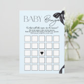 Hallo Moderne Baby Bow Baby shower Baby Bingo Kaar Kaart (Staand voorkant)