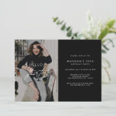 Hallo Moderne dertig verjaardagsfeest fotoscript Kaart (Staand voorkant)