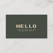 Hallo Moderne Developer Programmer Donkergroen Gou Visitekaartje (Voorkant)