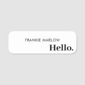 hallo | Moderne, eenvoudige witminima Naamplaatje (Voorkant)