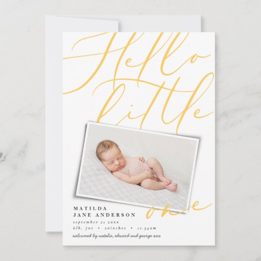 hallo moderne gele 1 fototypografie aankondiging (Voorkant)