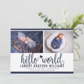 Hallo Moderne Marine Aankondiging (Staand voorkant)