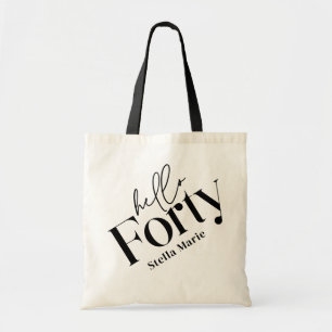 Hallo moderne minimale elegante 40e verjaardag tote bag