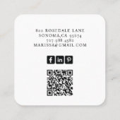 Hallo Moderne minimalistische QR-code Vierkante Visitekaartje (Achterkant)