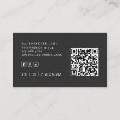 Hallo Moderne minimalistische QR code zwart Visitekaartje (Achterkant)