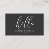 Hallo Moderne minimalistische QR code zwart Visitekaartje (Voorkant)