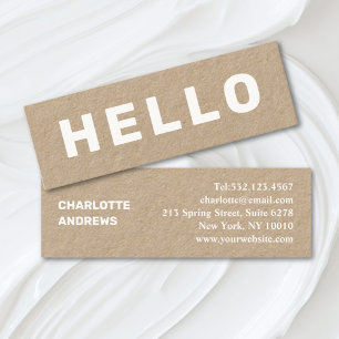 hallo! Moderne minimini-Visitekaartje Mini Vis Visitekaartje