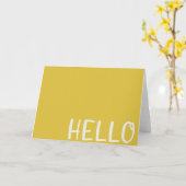 hallo | Moderne Mustard Yellow Minimalist Simple Kaart (Gele Bloem)