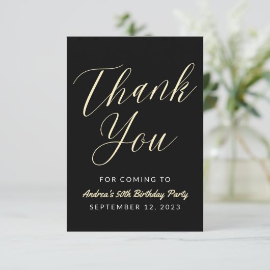 Hallo Moderne Script Typografie Bedankkaart (Staand voorkant)