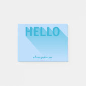 Hallo Moderne Typografie Blauw Post-it® Notes (Voorkant)