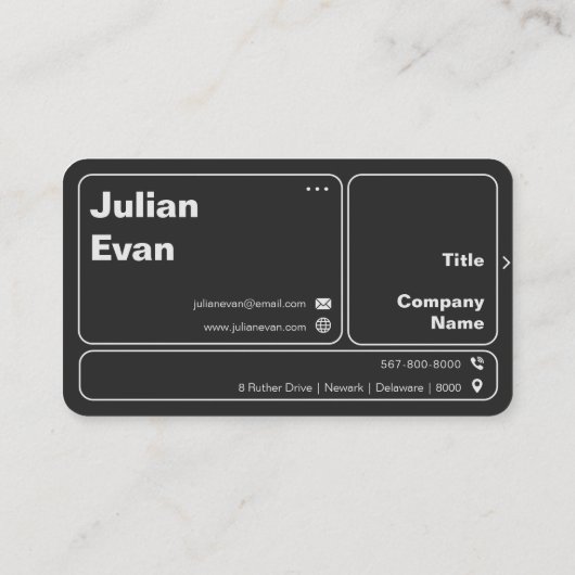 Hallo Moderne typografie scanbare QR-code Visitekaartje (Achterkant)