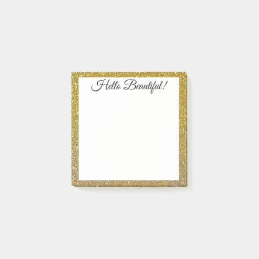 Hallo mooi! gouden glitters minimaal eenvoudig post-it® notes (Voorkant)