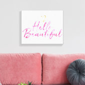 Hallo Mooi met gouden hart Canvas Afdruk (Insitu (Woonkamer))
