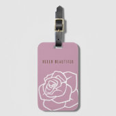 hallo mooi - Modern Chic Roze Rose Bagagelabel (Voorkant (verticaal))