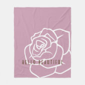 hallo mooi - Modern Chic Roze Rose Fleece Deken (Voorkant)