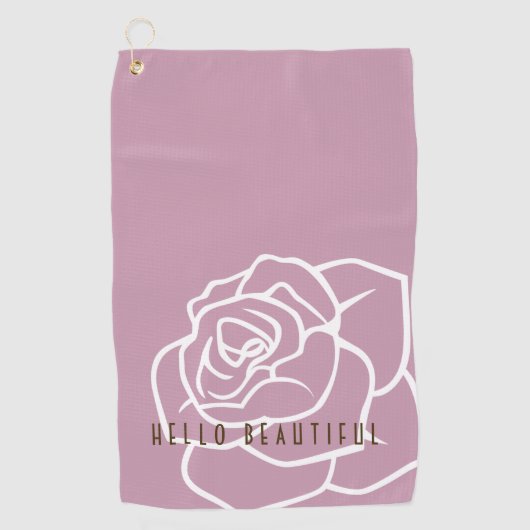 hallo mooi - Modern Chic Roze Rose Golfhanddoek (Voorkant)