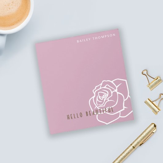 hallo mooi - Modern Chic Roze Rose Notitieblok