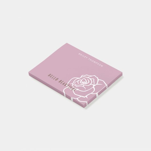 hallo mooi - Modern Chic Roze Rose Post-it® Notes (Schuin)