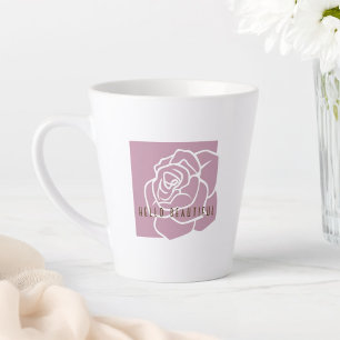 Hallo Mooi - Moderne Chic Roze Roos Latte Mok