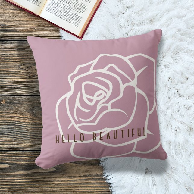 Hallo Mooi - Moderne Roze Roos Kussen (Creator heeft geüpload)