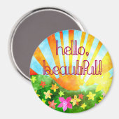 hallo, mooi! Sunny Day Colorful Magnet Magneet (Voorkant / Achterkant)