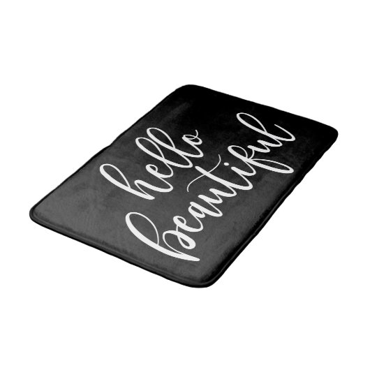 hallo mooi wit script badmat (Gekanteld)