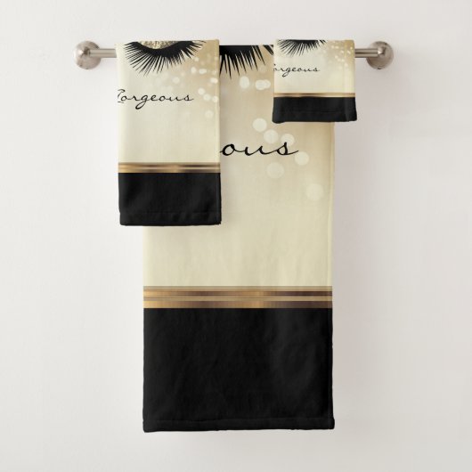 hallo - Mooie Eyelashes - Goud Bad Handdoek (Insitu)
