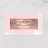 hallo mooie faux roos gouchic script roze visitekaartje (Achterkant)