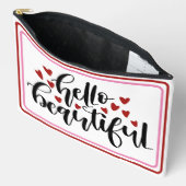 Hallo Mooie moderne harten print gesneden naaizak Etui (Open)