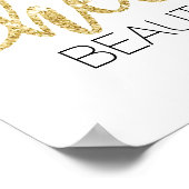 hallo Mooie moderne Lashes Gold Script Salon Poster (Hoek)