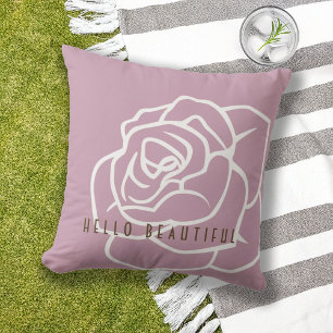 Hallo Mooie - Moderne Roze Roos Bloem Buitenkussen
