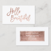 hallo mooie navel roos goud, eenvoudig wit visitekaartje (Voorkant / Achterkant)