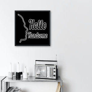Hallo Mooie Profiel Gezicht Typografie Klein Poster