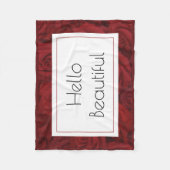 hallo "Mooie" rode roos Fleece Deken (Voorkant)