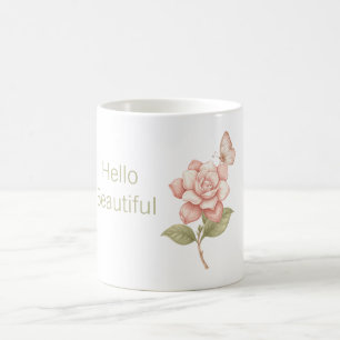 Hallo Mooie Roze Roze Vlinder Koffiemok