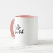 Hallo Mooie Script Quote Coffee Mok (Voorkant links)