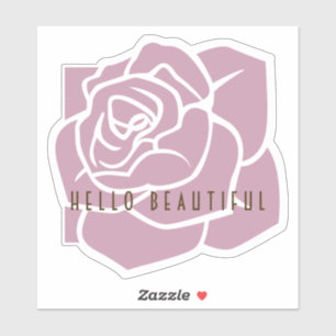 Hallo Mooie - Stijlvolle Moderne Bloem Roze Roos Sticker