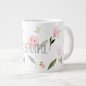 hallo mooie Waterverf Floral Jumbo Beker (Voorkant rechts)