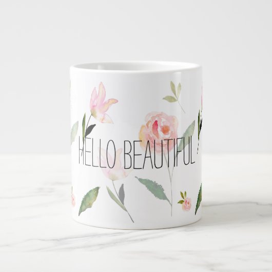 hallo mooie Waterverf Floral Jumbo Beker (Voorkant)