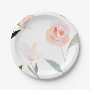 hallo mooie Waterverf Floral Papieren Bordje