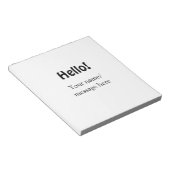 Hallo naam bericht eenvoudig minimaal zakelijk sja notitieblok (Schuin)