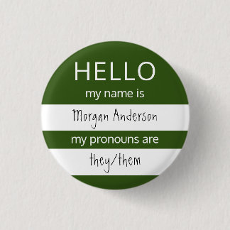 hallo Naam en Pronouns Badge Ronde Button 3,2 Cm