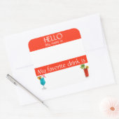 Hallo Naam Sticker Badge Fun Drink Cocktail (Envelop)