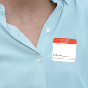 hallo naam Sticker Badge Funny Party