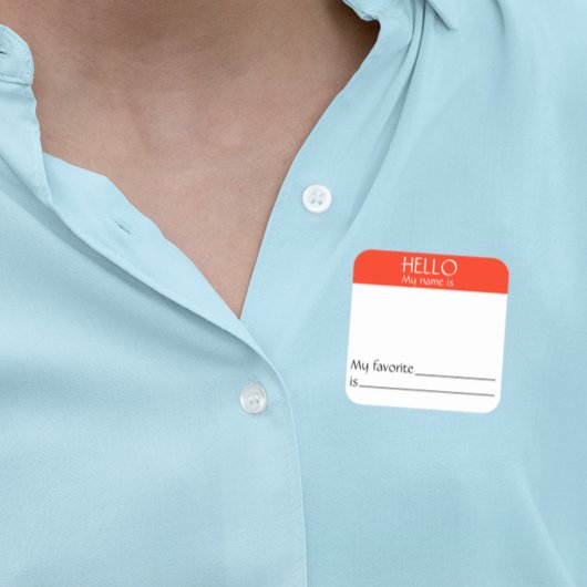 hallo naam Sticker Badge Funny Party