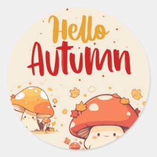 hallo najaar ronde sticker