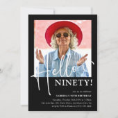 Hallo NEGENTIG! Minimaal 90ste verjaardagsfeestje Kaart (Voorkant)