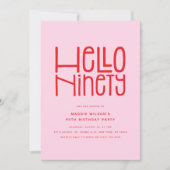 HALLO NEGENTIG Moderne 90e Verjaardag Kaart (Voorkant)
